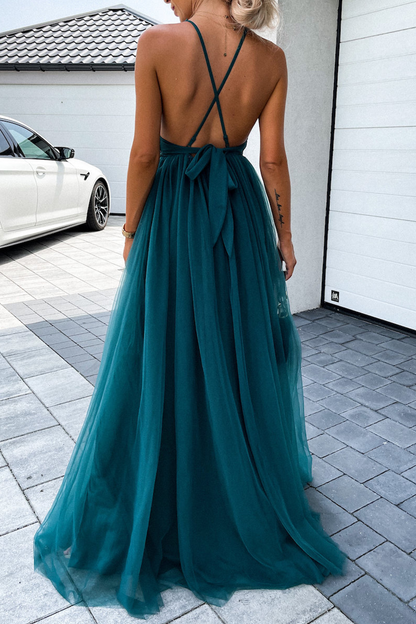 Vestidos sexis con falda de pastel y cuello halter de malla sólida