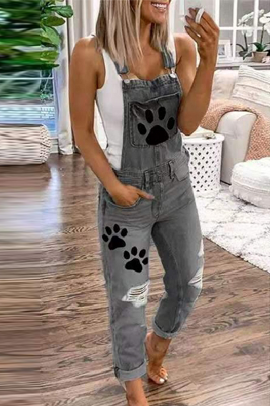 Monos Harlan con cuello cuadrado y estampado casual de patchwork