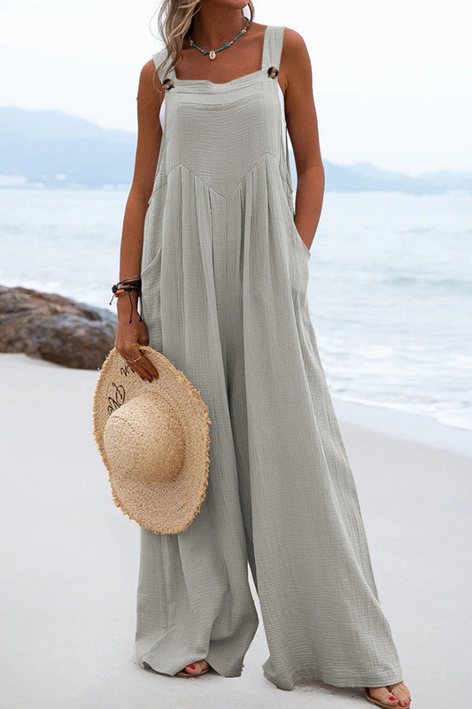 Monos casuales holgados con cuello cuadrado y abertura en la parte delantera (13 colores)