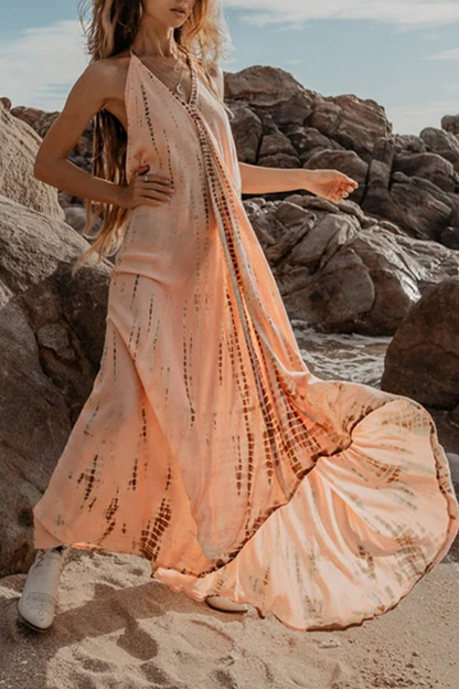 Fashion Print Halter Straight Dresses(3 Colors)