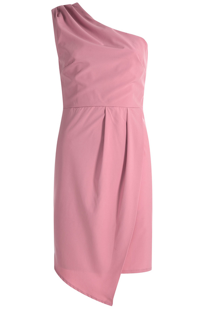 Casual Solid One Shoulder Irregular Dress Dresses(5 Colors)