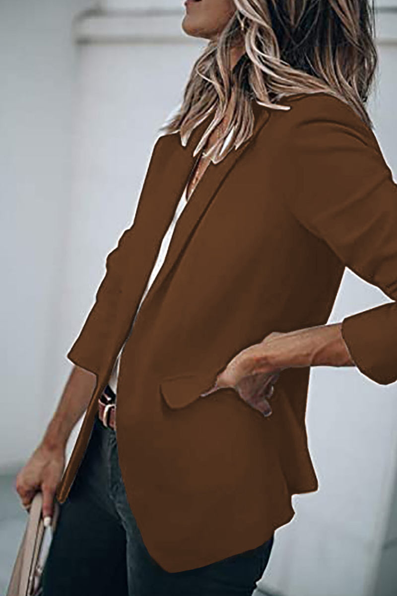 Prendas de abrigo de cuello vuelto con parches lisos de moda (11 colores)