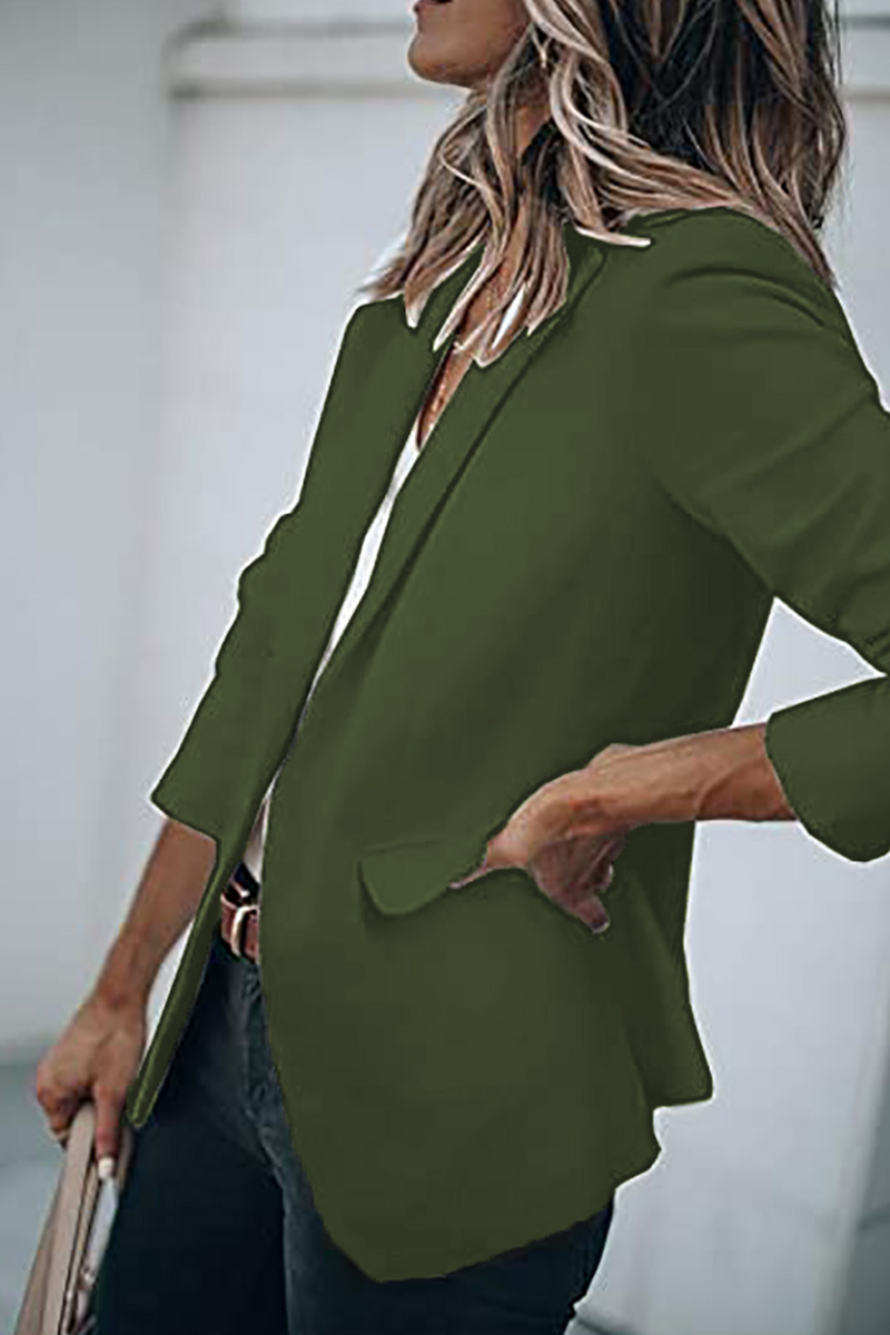 Prendas de abrigo de cuello vuelto con parches lisos de moda (11 colores)