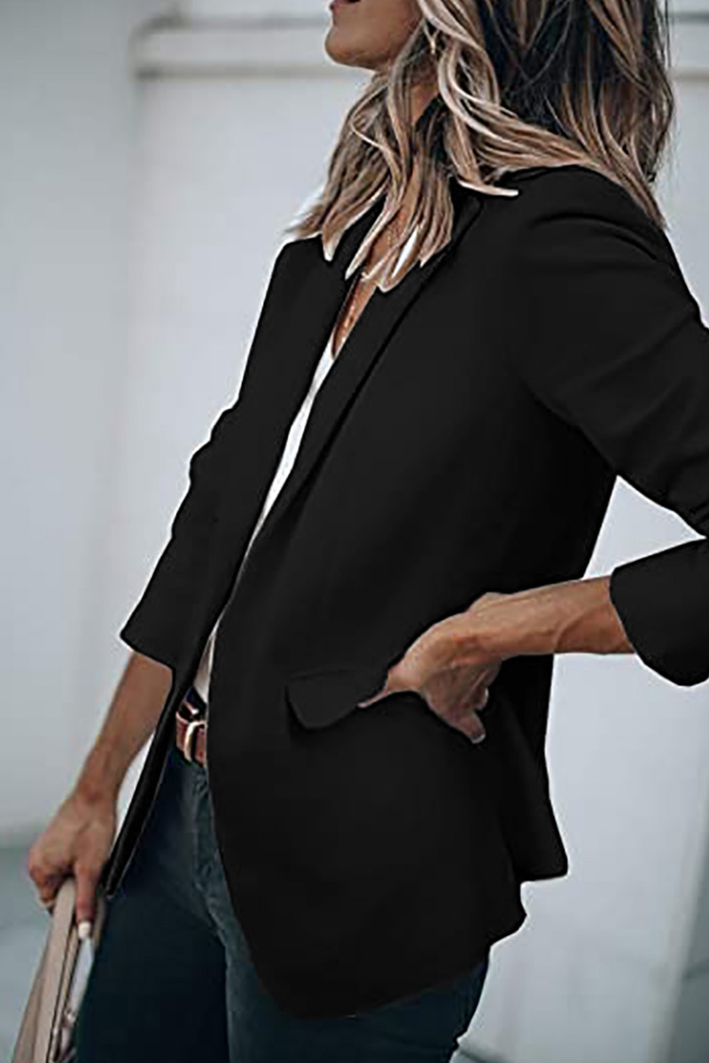 Prendas de abrigo de cuello vuelto con parches lisos de moda (11 colores)