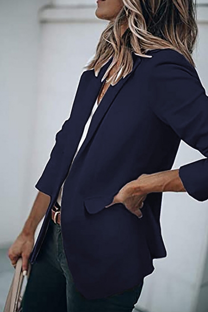 Prendas de abrigo de cuello vuelto con parches lisos de moda (11 colores)