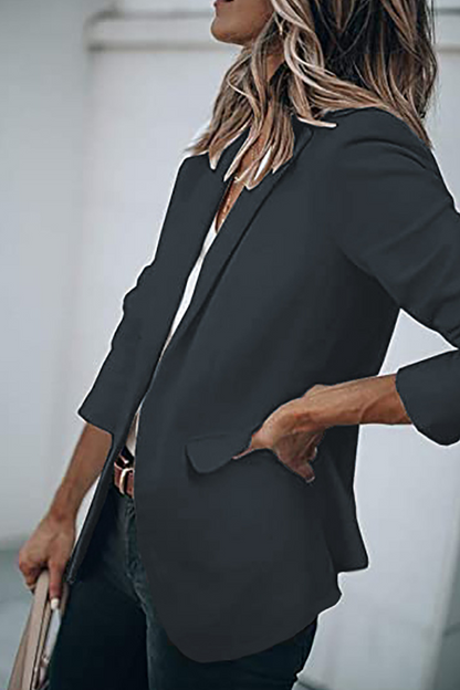Prendas de abrigo de cuello vuelto con parches lisos de moda (11 colores)