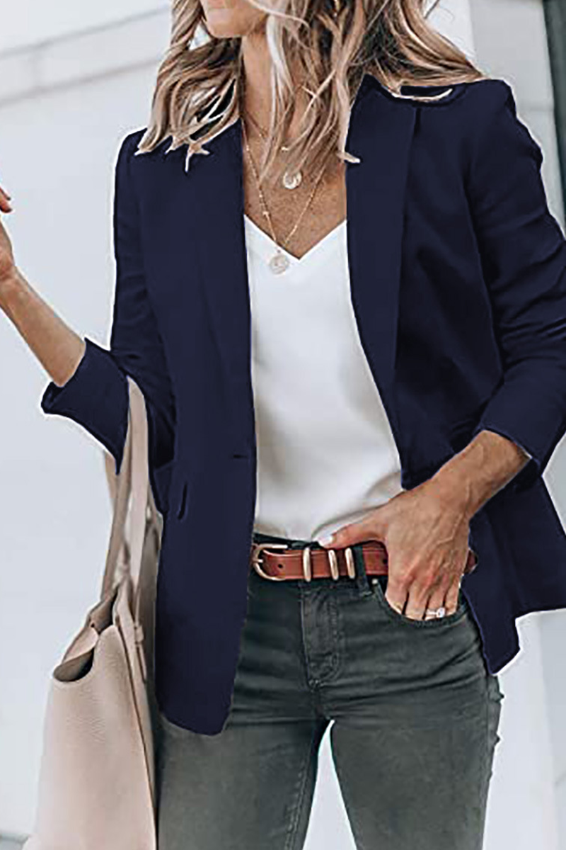 Prendas de abrigo de cuello vuelto con parches lisos de moda (11 colores)