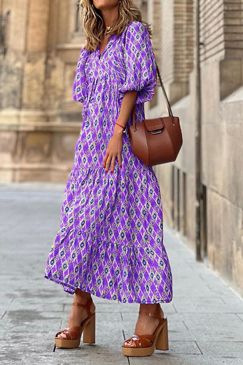Casual Print Straight Dresses(3 Colors)
