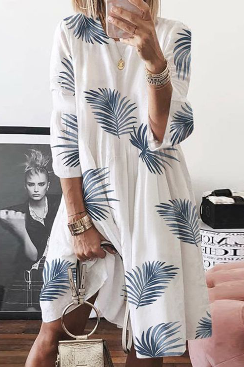 Vestidos casuales de falda pastel con cuello redondo y abertura en la parte superior (4 colores)