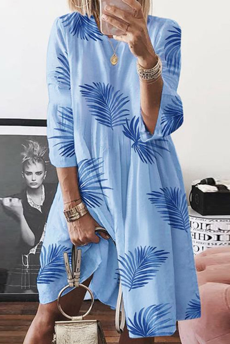 Vestidos casuales de falda pastel con cuello redondo y abertura en la parte superior (4 colores)