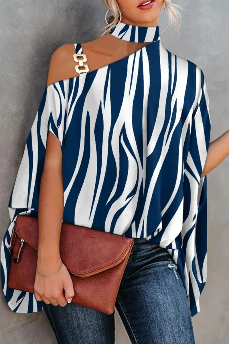 Tops de un solo hombro con estampado de patchwork de moda (5 colores)