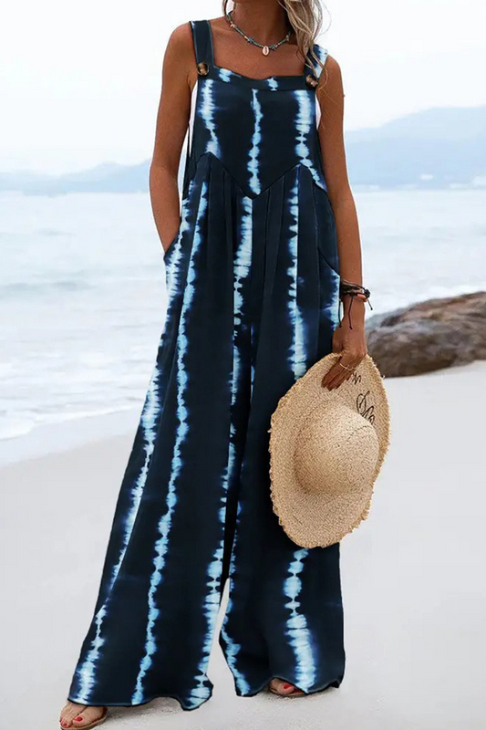 Monos rectos con cuello cuadrado y estampado casual de patchwork (4 colores)