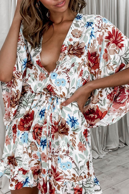 Monos rectos con cuello en V y estampado de patchwork de moda (7 colores)