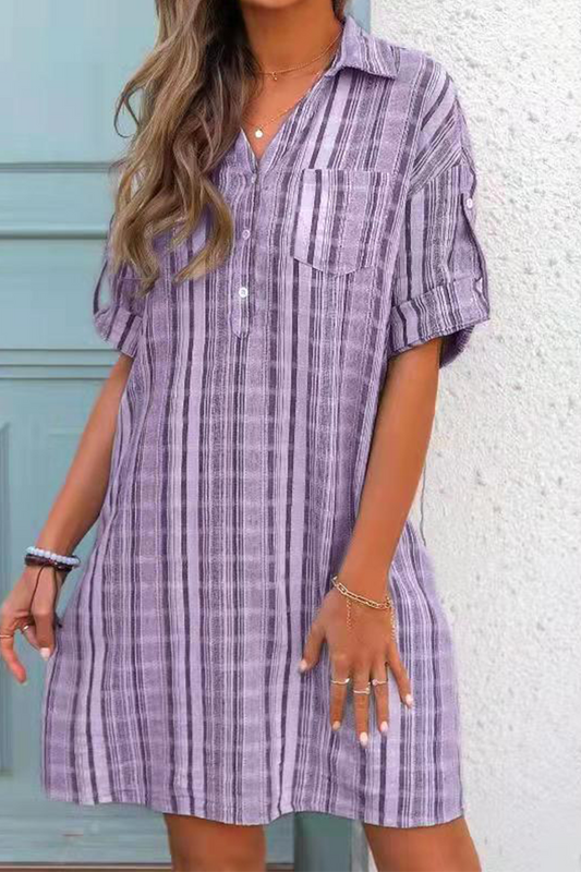 Casual Print Patchwork Turndown Collar Shirt Dress Dresses£¨3 colors£©