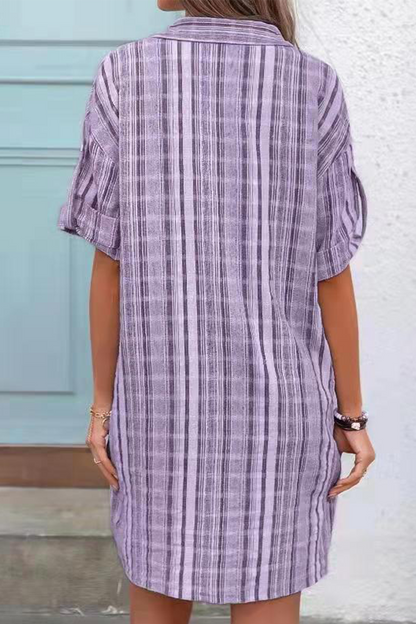 Casual Print Patchwork Turndown Collar Shirt Dress Dresses£¨3 colors£©