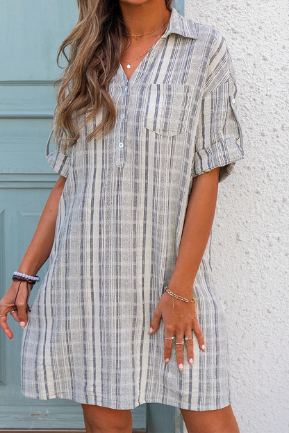 Casual Print Patchwork Turndown Collar Shirt Dress Dresses£¨3 colors£©