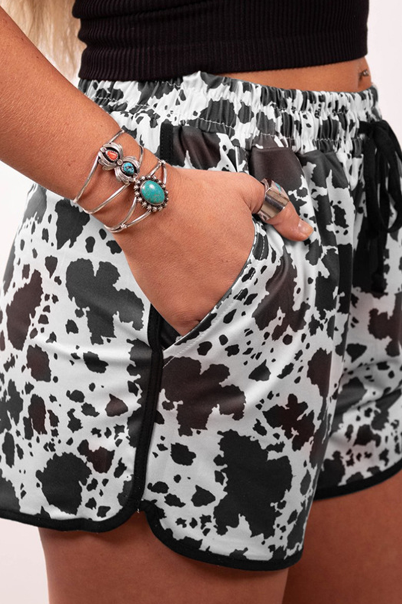 Pantalones rectos de cintura media con estampado de patchwork y estampado completo (5 colores)