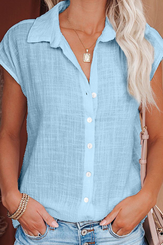 Casual Solid Patchwork Turndown Collar Blouses(6 Colors)