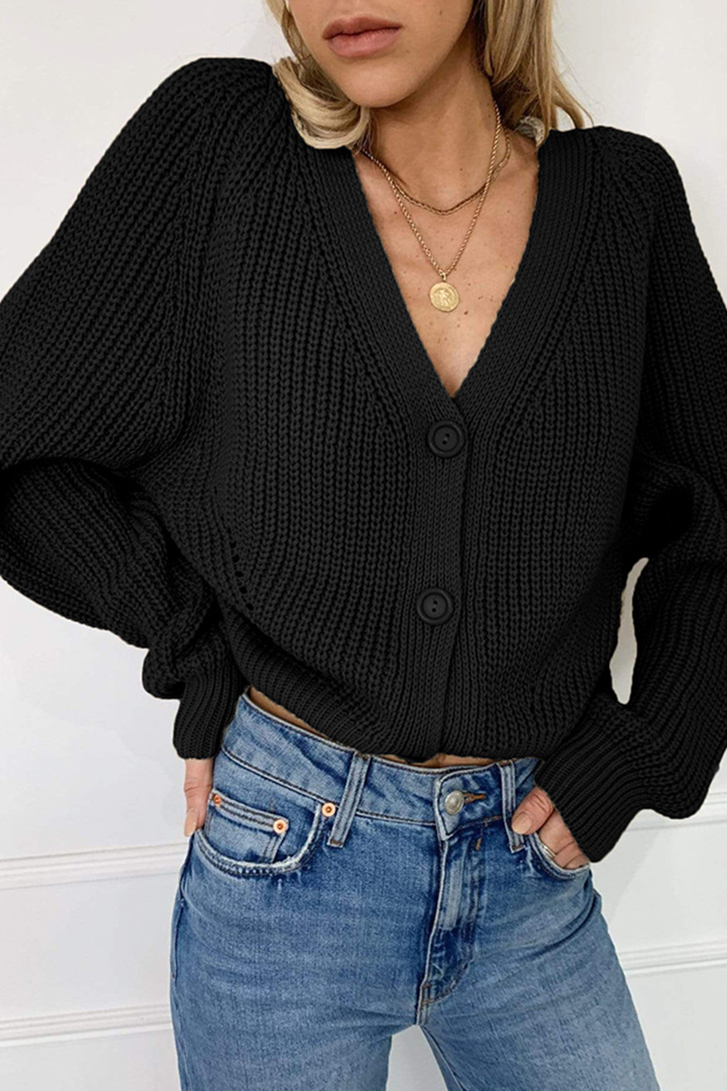 Tops casuales de cuello en V con parches sólidos (4 colores)