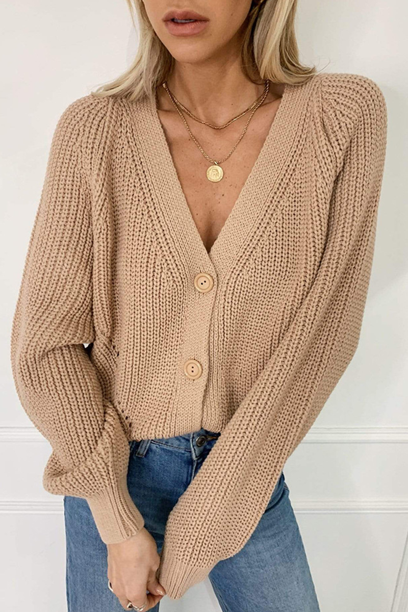 Tops casuales de cuello en V con parches sólidos (4 colores)
