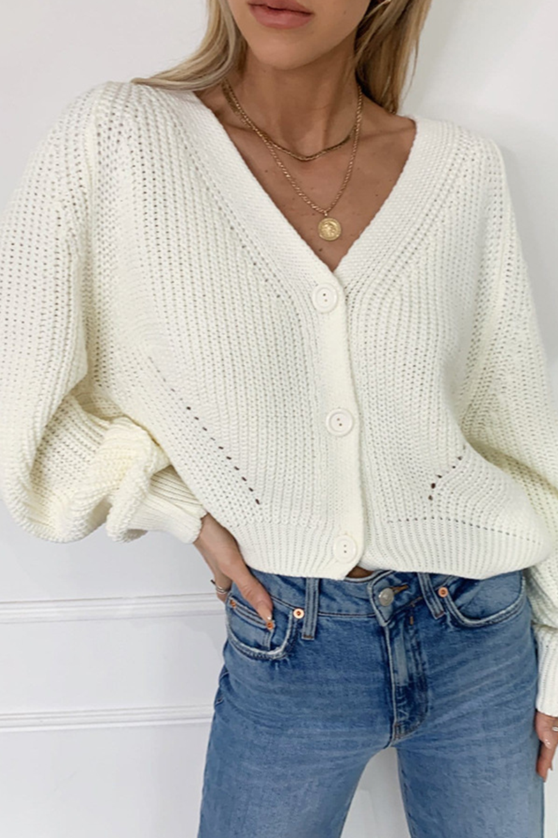 Tops casuales de cuello en V con parches sólidos (4 colores)