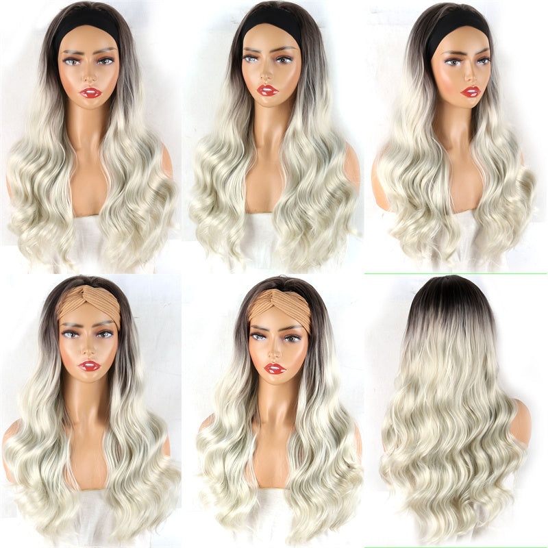 Fashion Casual Gradual Change Patchwork Wigs  (Without Headscarf)