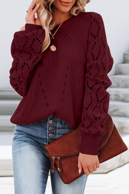 Tops de cuello redondo con parches sólidos de moda (7 colores)