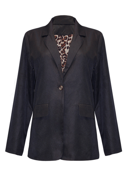 Casual Leopard Patchwork Turndown Collar Outerwear(6 Colors)