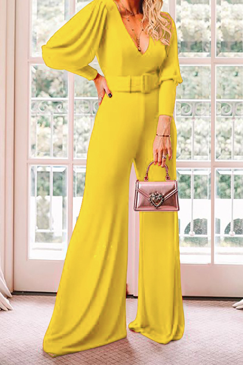 Monos holgados informales con cuello en V y parches sólidos (3 colores)