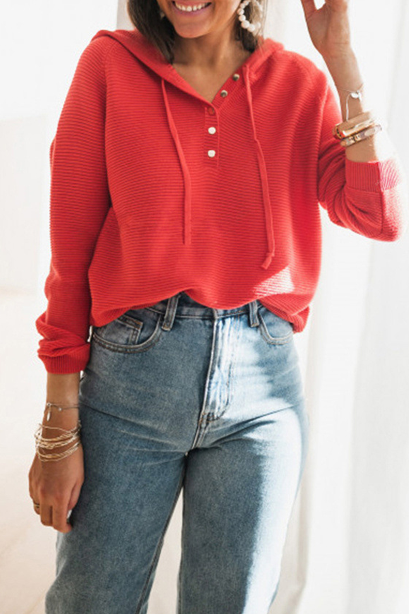 Suéteres casuales con cuello y capucha de patchwork sólido (5 colores)