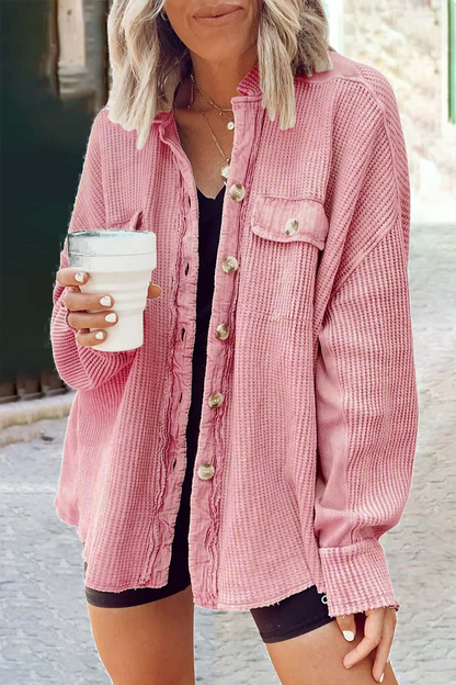 Prendas de abrigo informales con cuello vuelto y parches lisos (10 colores)