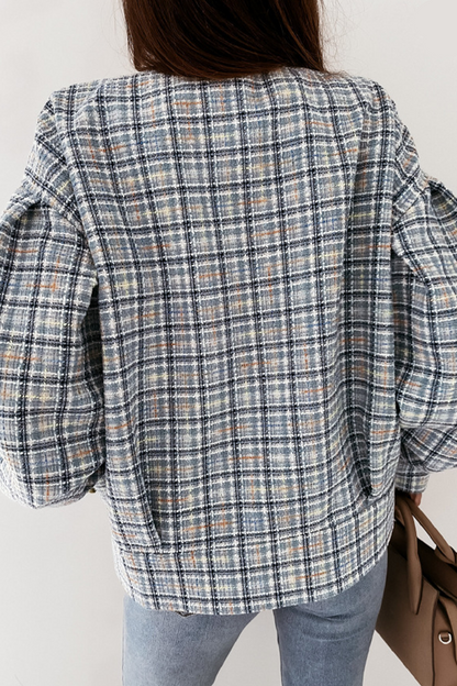 Prendas de abrigo informales con cuello vuelto y retazos a cuadros (3 colores)