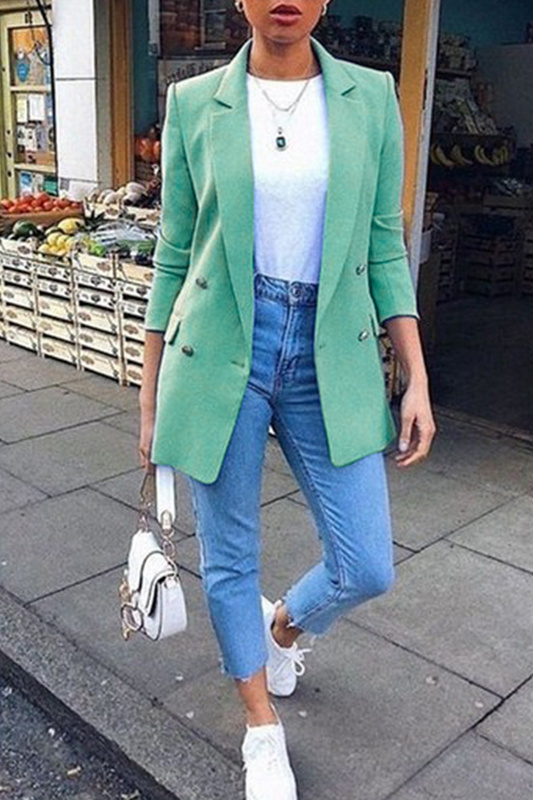 Prendas de abrigo con cuello vuelto y parches lisos de moda (9 colores)