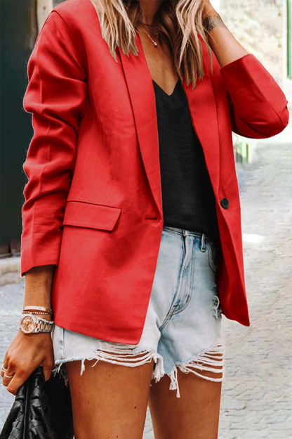 Prendas de abrigo informales con cuello vuelto y parches lisos (10 colores)