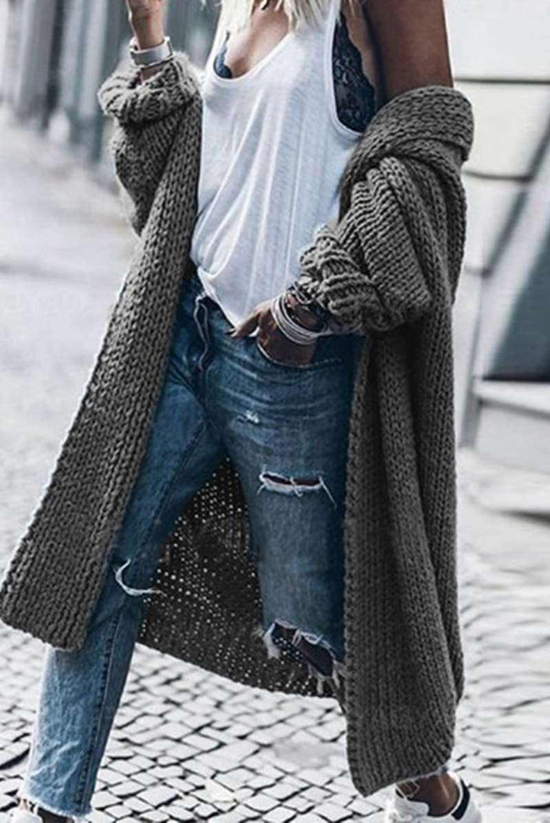 Casual Retro Solid Patchwork Cardigan(5 Colors)