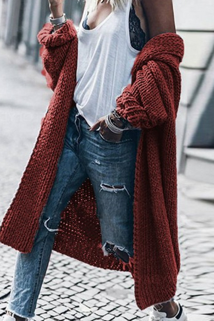 Casual Retro Solid Patchwork Cardigan(5 Colors)