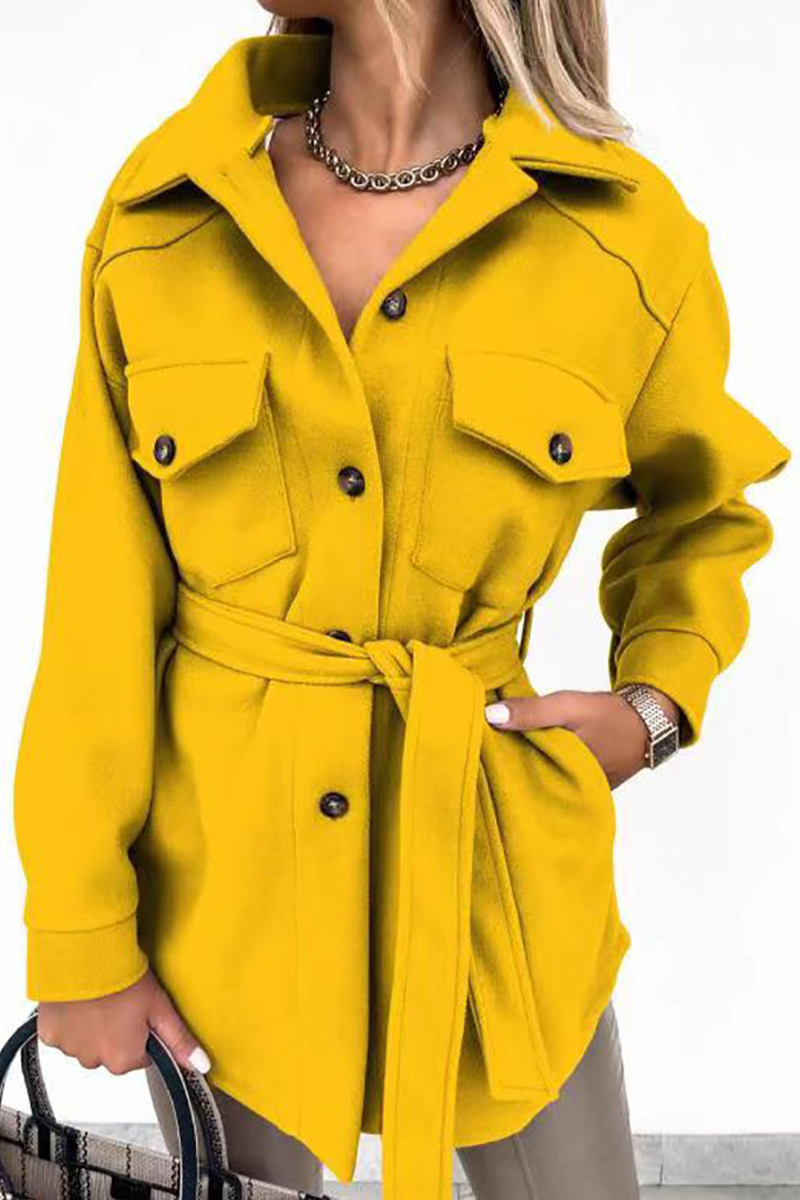 Casual Solid Patchwork Turndown Collar Outerwear(9 Colors)