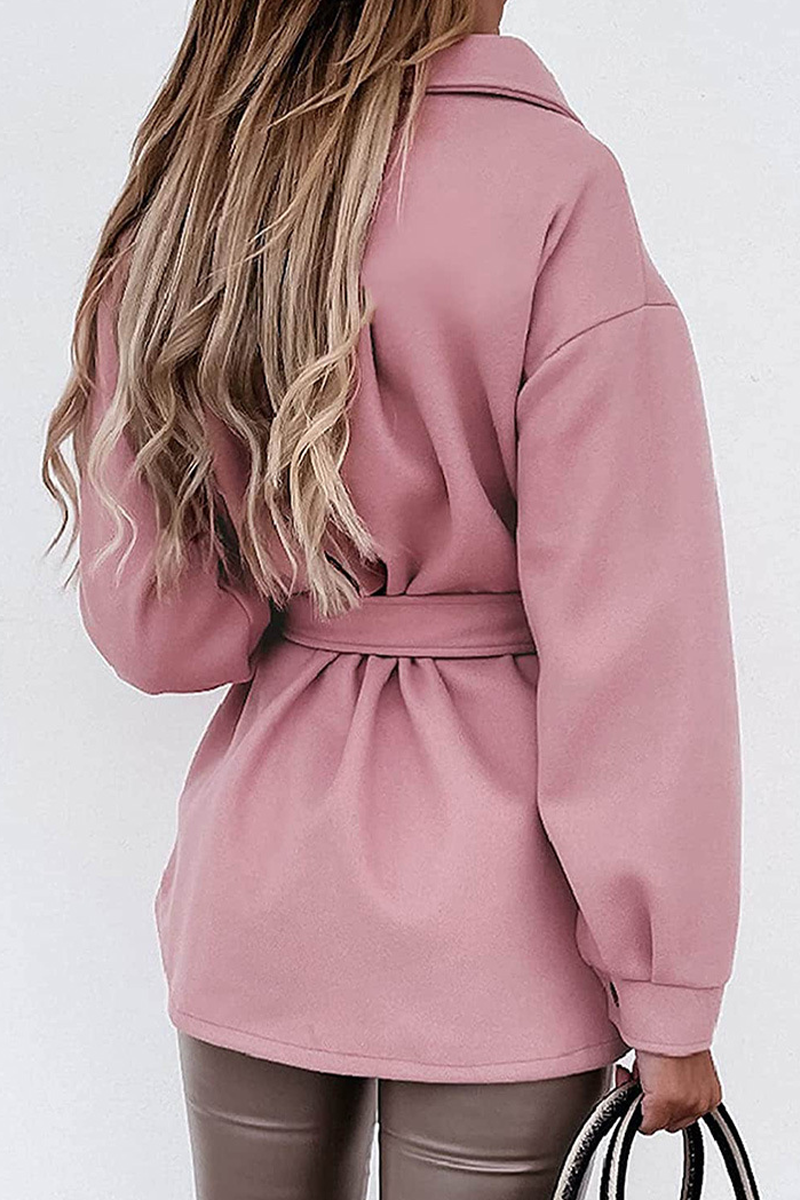 Casual Solid Patchwork Turndown Collar Outerwear(9 Colors)