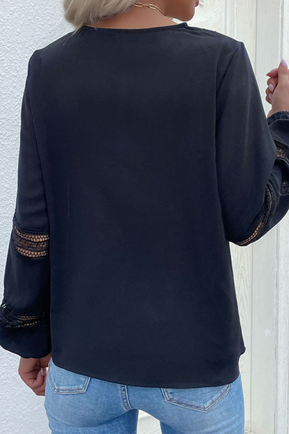 Tops casuales de cuello en V ahuecados y sólidos (3 colores)