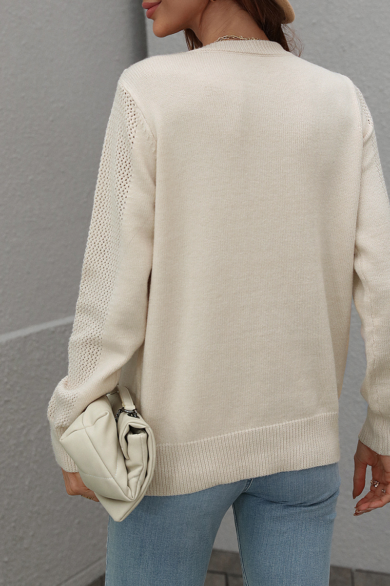Suéteres de cuello redondo con borlas y patchwork de moda (5 colores)