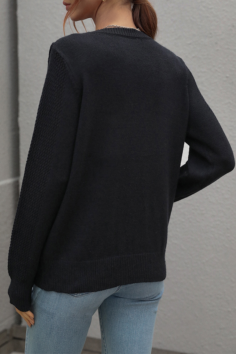 Suéteres de cuello redondo con borlas y patchwork de moda (5 colores)