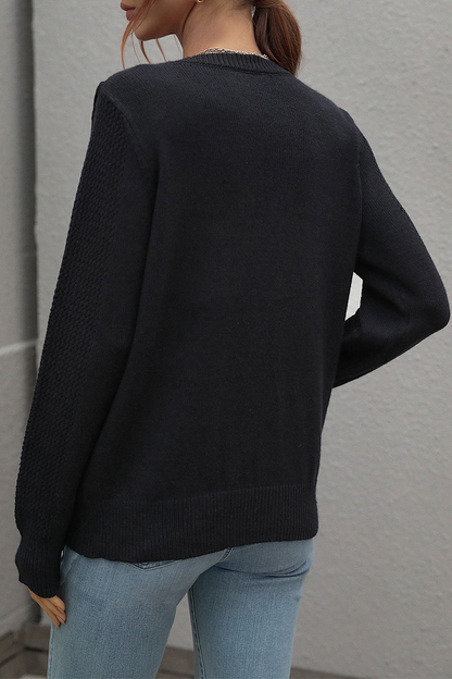 Suéteres de cuello redondo con borlas y patchwork de moda (5 colores)