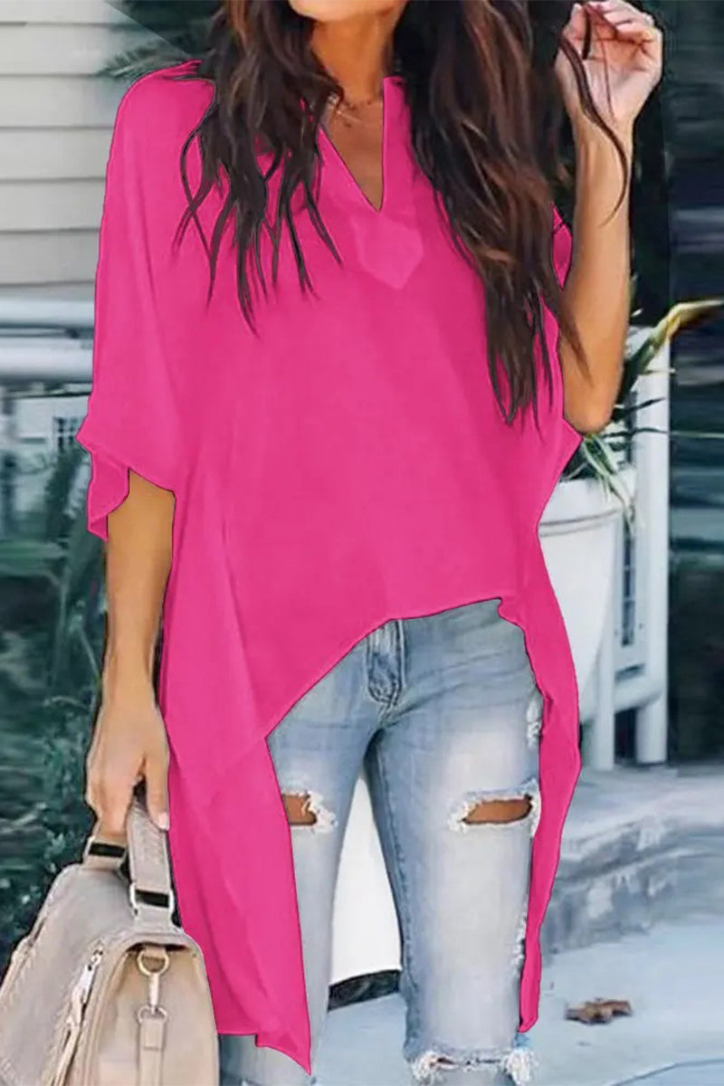Tops con cuello en V y estampados de moda sencilla (5 colores)