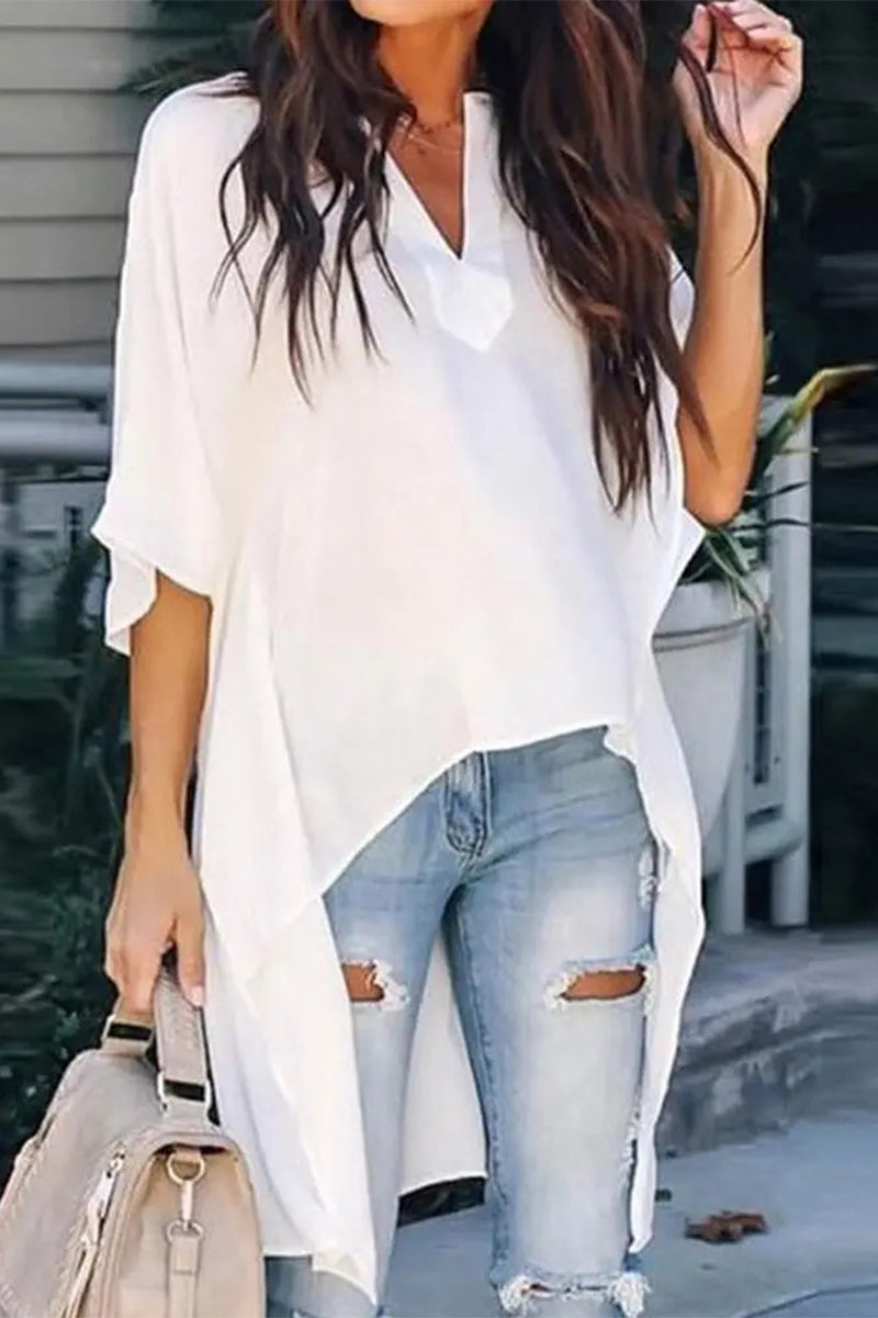Tops con cuello en V y estampados de moda sencilla (5 colores)