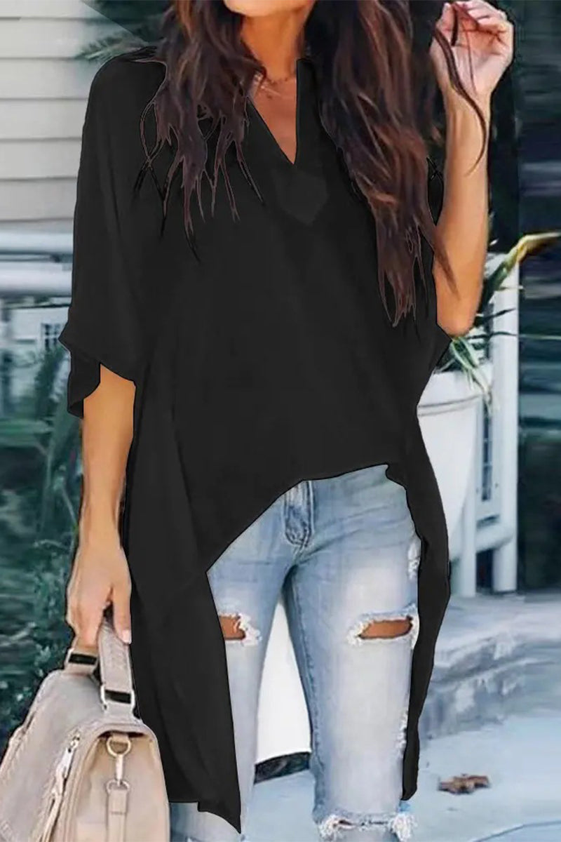 Tops con cuello en V y estampados de moda sencilla (5 colores)