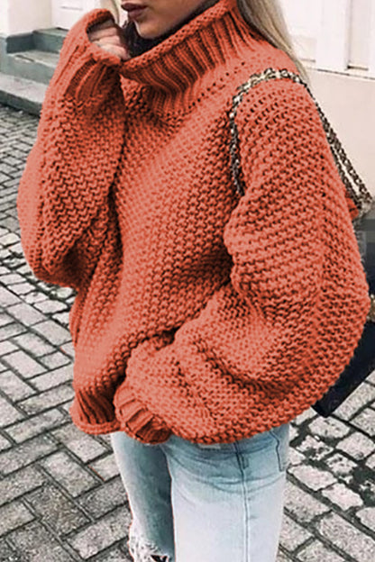 Suéteres casuales de cuello alto con parches lisos de moda (14 colores)