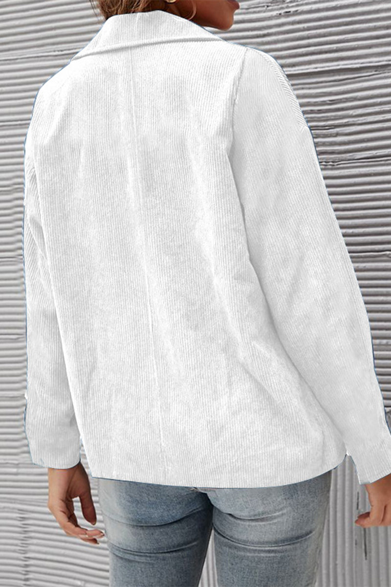Prendas de abrigo con cuello vuelto y parches lisos (10 colores)