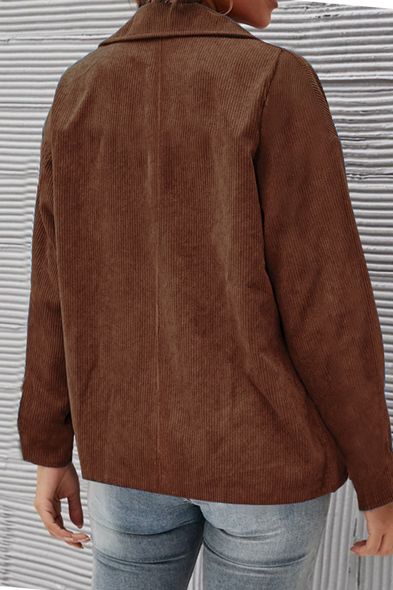 Prendas de abrigo con cuello vuelto y parches lisos (10 colores)