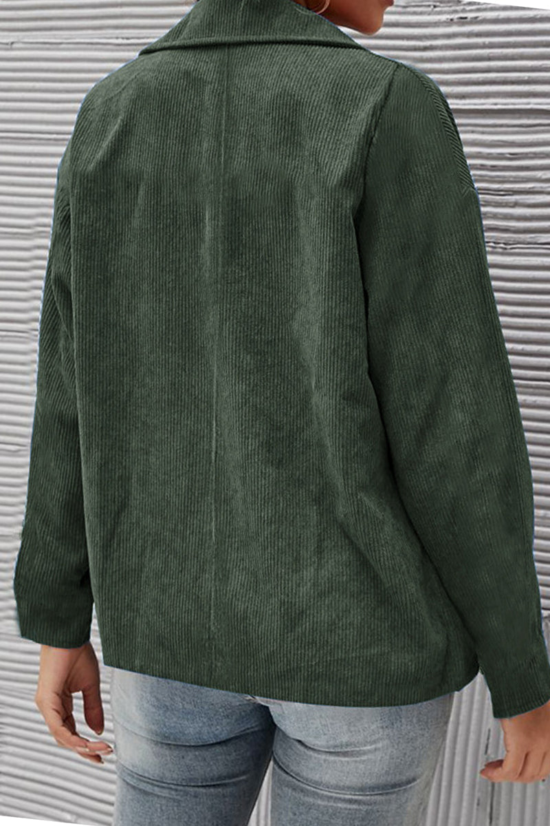 Prendas de abrigo con cuello vuelto y parches lisos (10 colores)