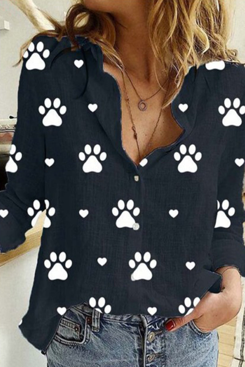 Blusas casuales con cuello vuelto y estampado de lunares y patchwork (12 colores)